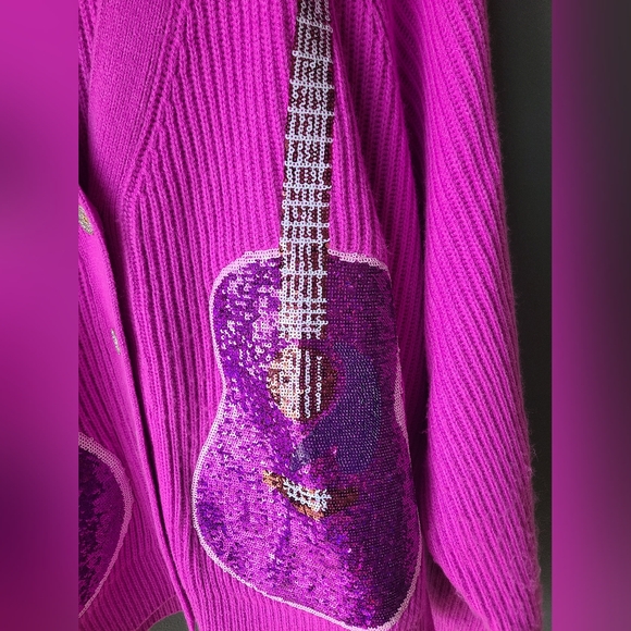 Queen Of Sparkles Guitar Cardigan, Size Large - Picture 4 of 8